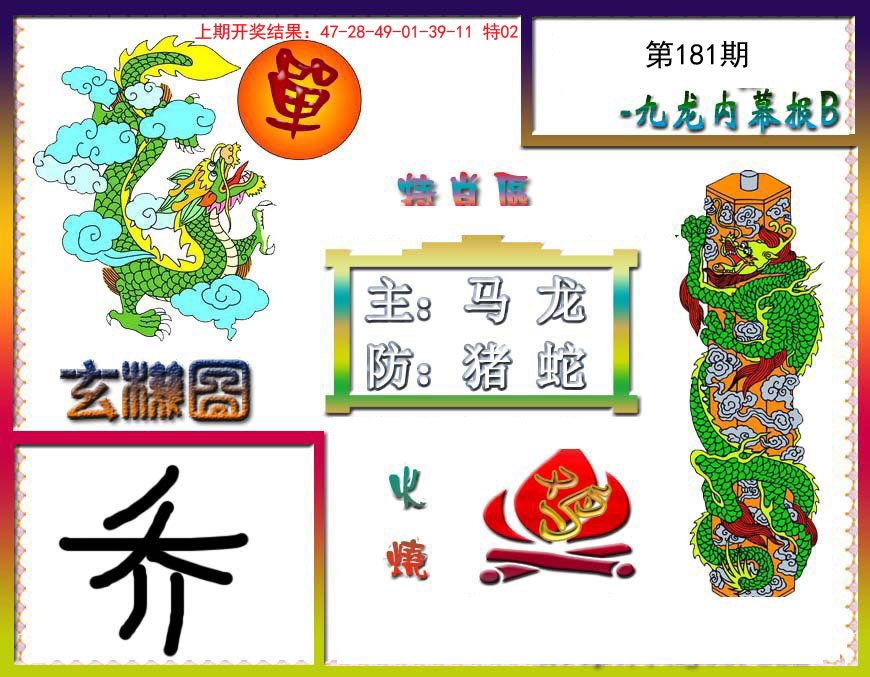 2024181期九龙内幕特肖图B