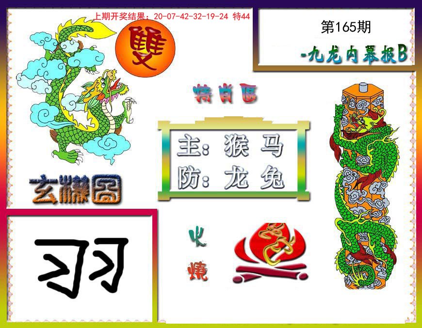 2024165期九龙内幕特肖图B