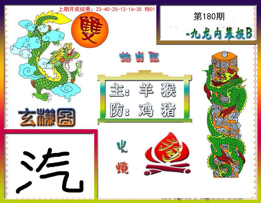 2024180期九龙内幕特肖图B