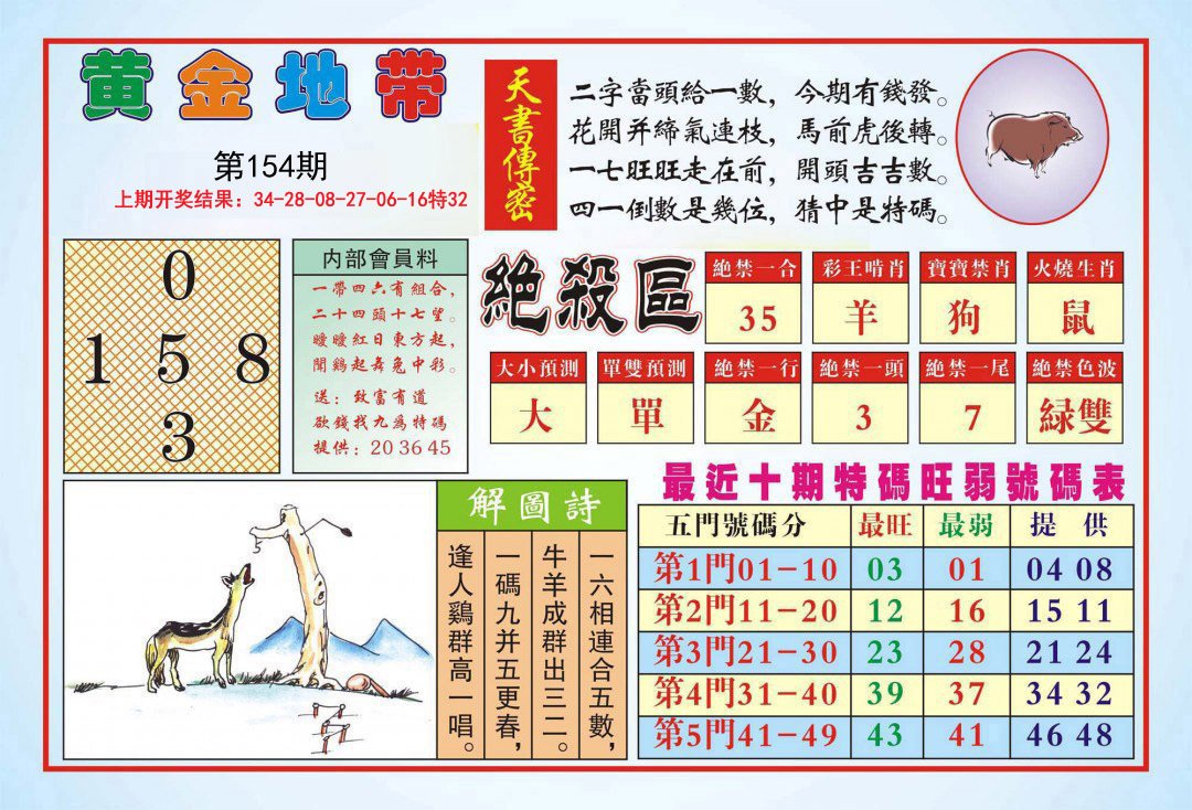 2024154期黄金地带