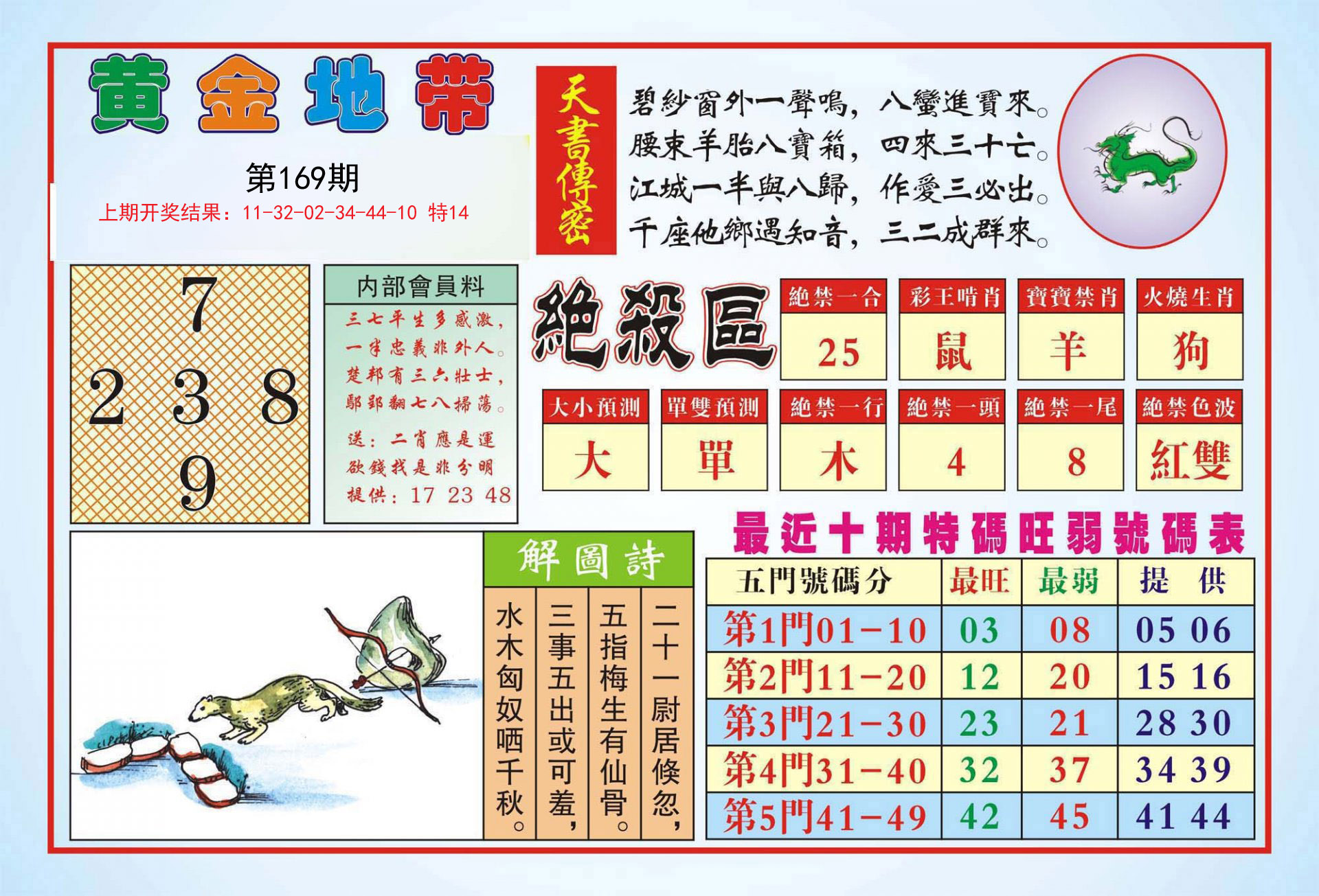2024169期黄金地带