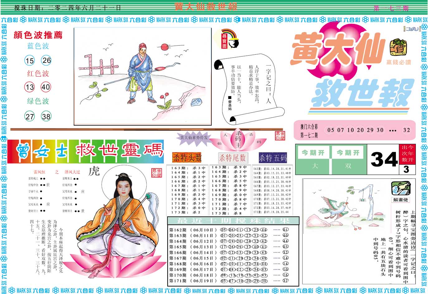 2024173期黄大仙救世A