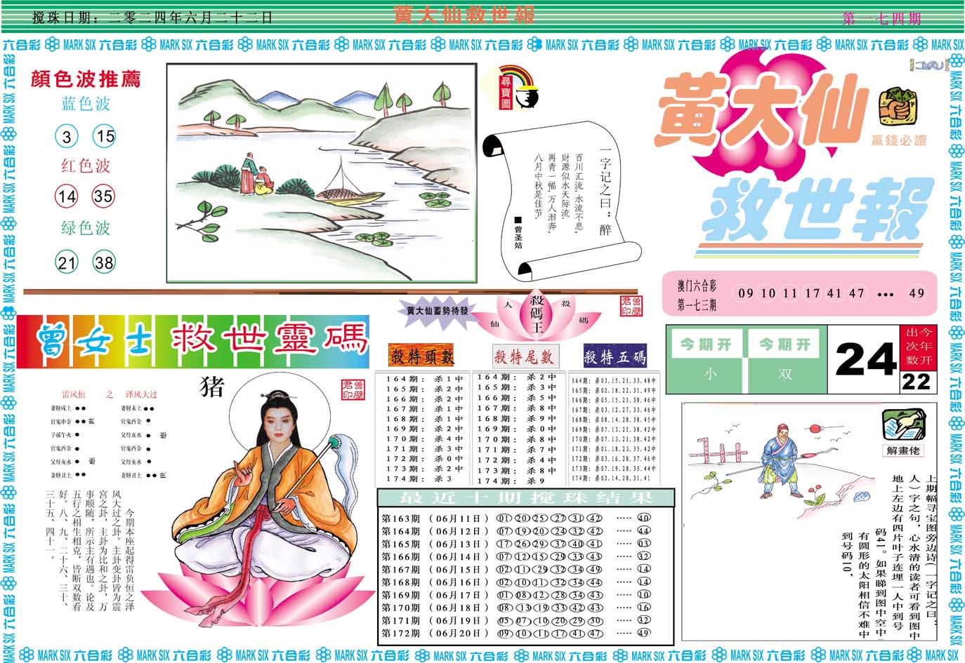 2024174期黄大仙救世A
