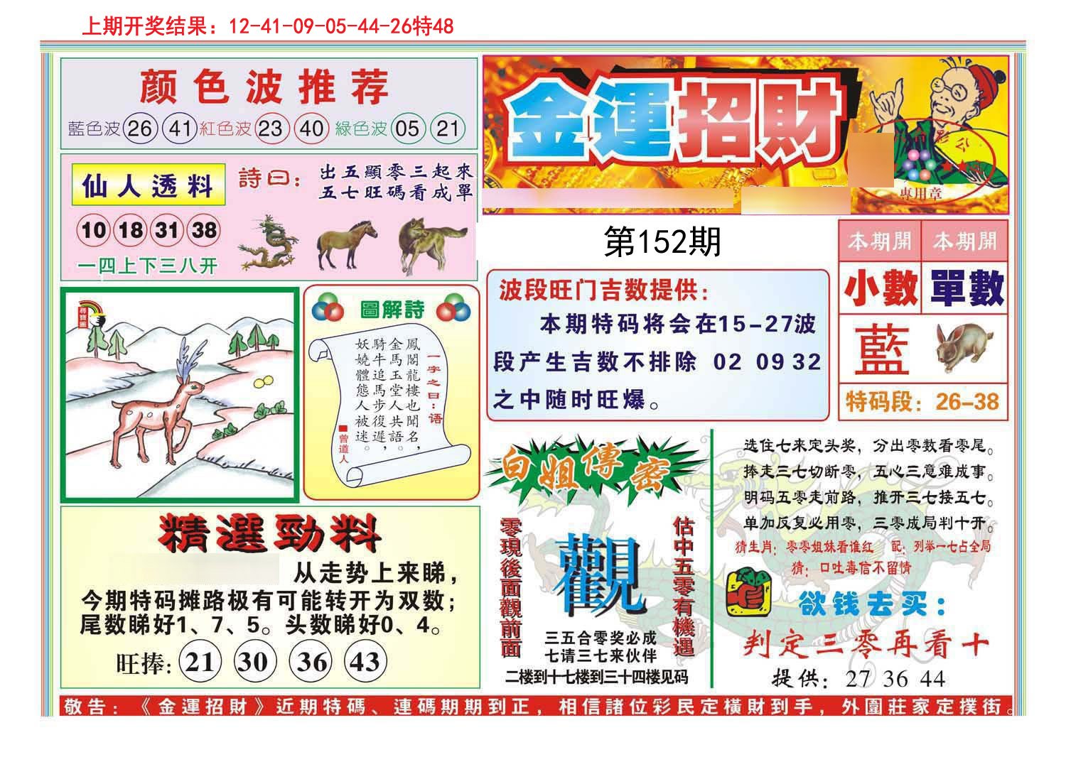 2024152期金运招财