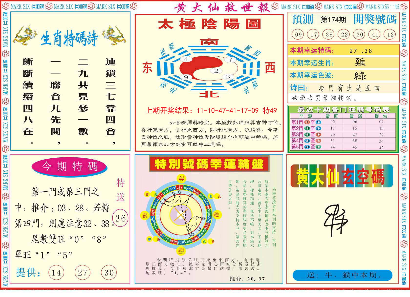 2024174期新黄大仙救世B