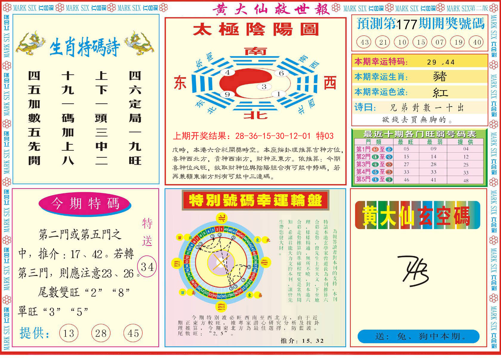 2024177期新黄大仙救世B
