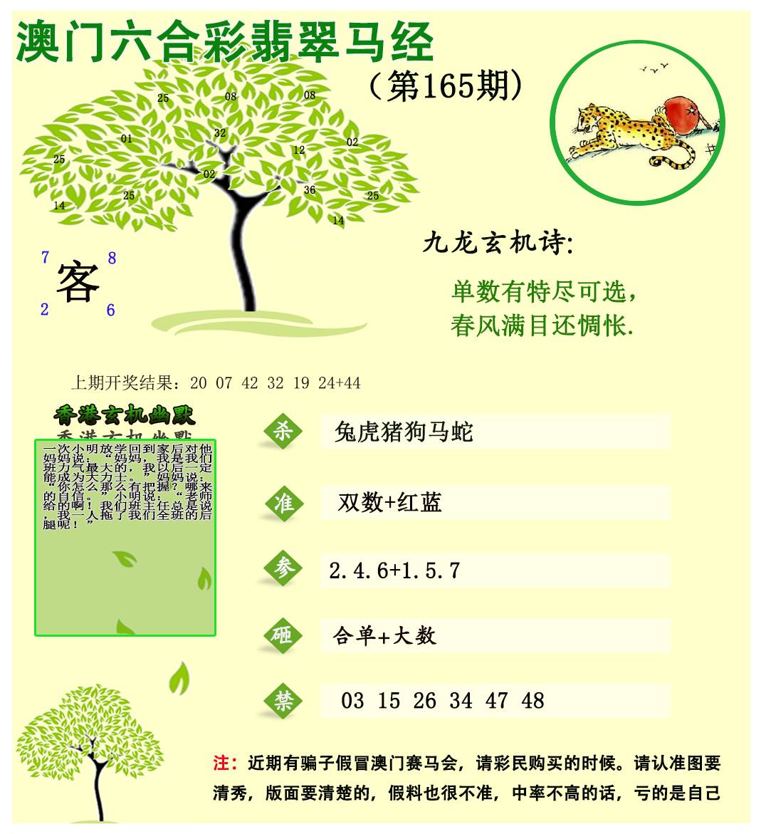2024165期翡翠马经