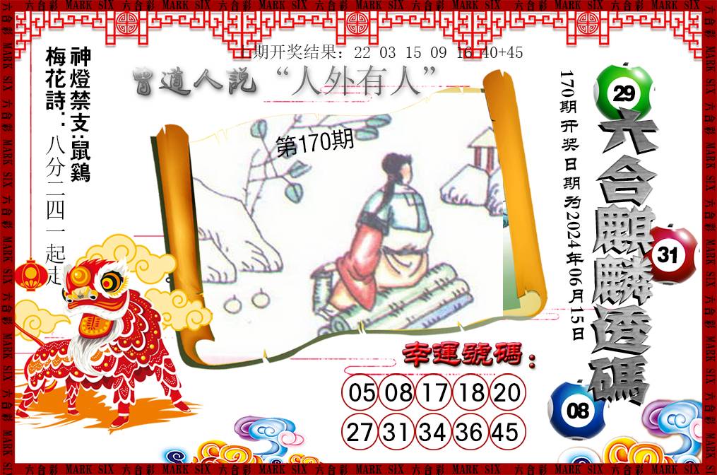 2024170期六合麒麟透码