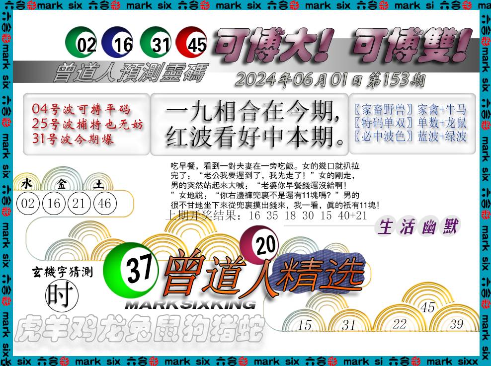 2024153期曾道人精选