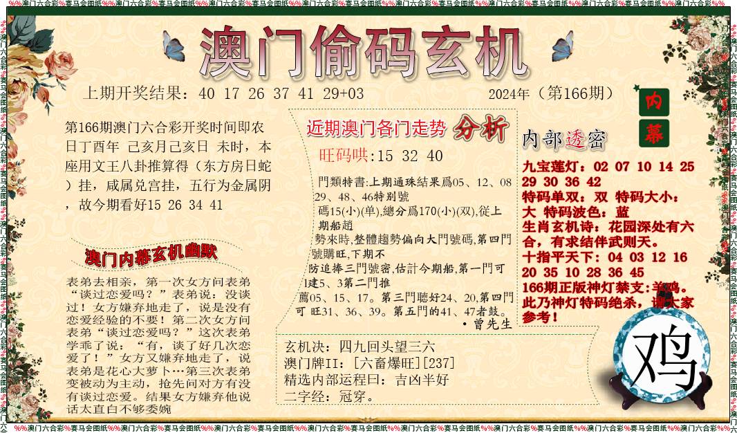 2024166期偷码玄机