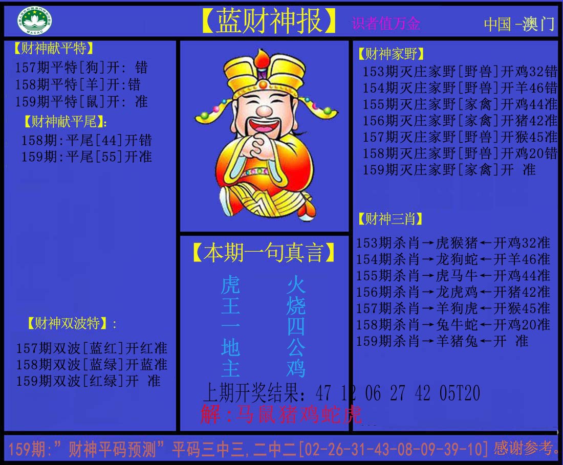 2024159期蓝财神