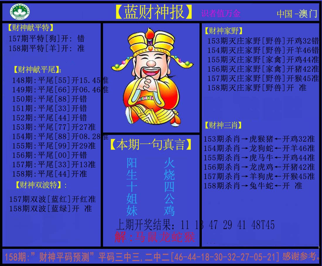 2024158期蓝财神