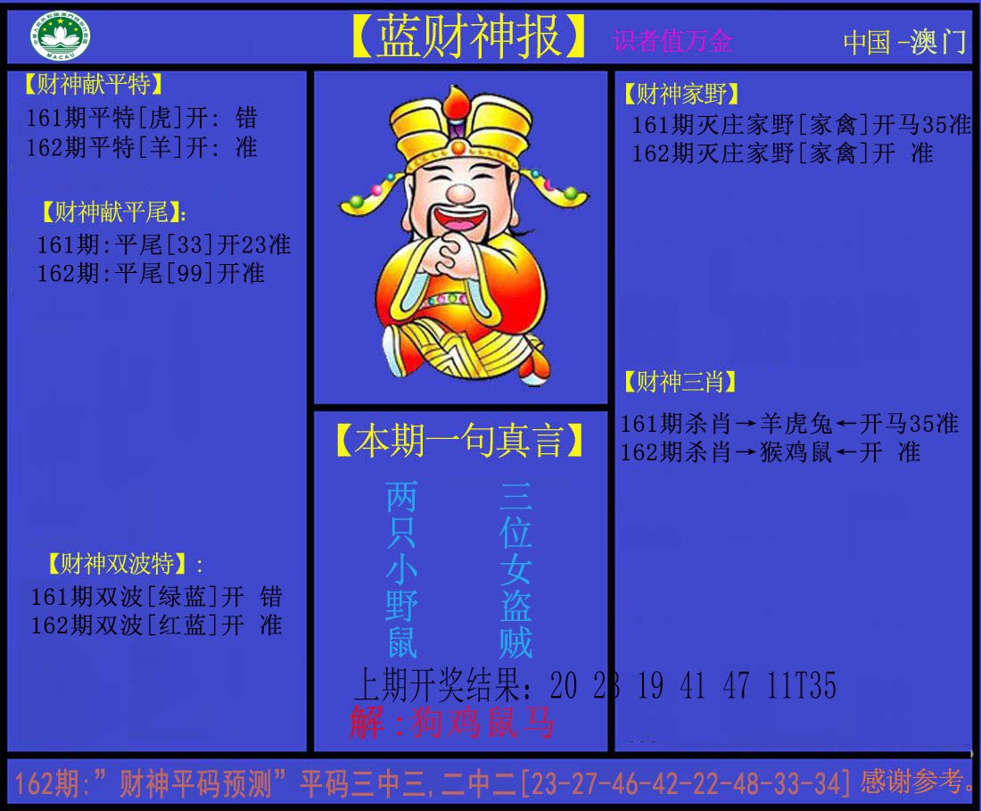 2024162期蓝财神