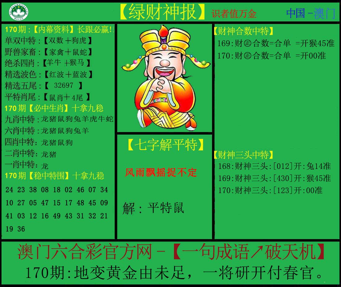 2024170期绿财神