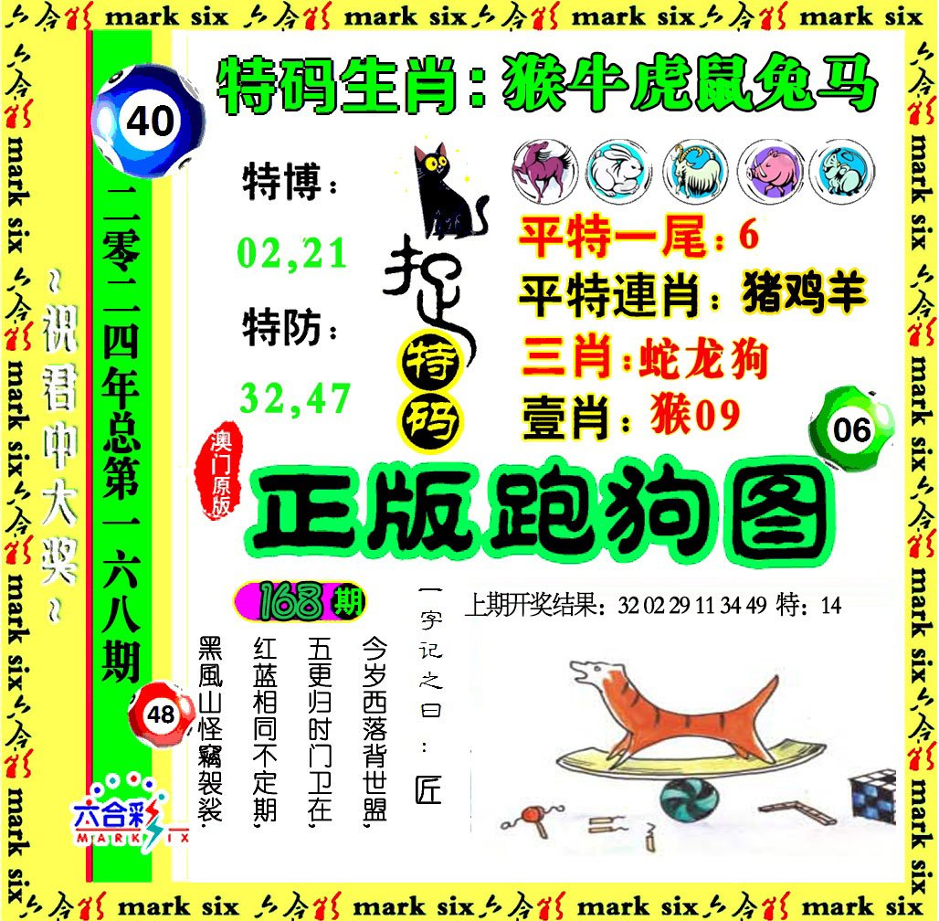 2024168期正版跑狗图
