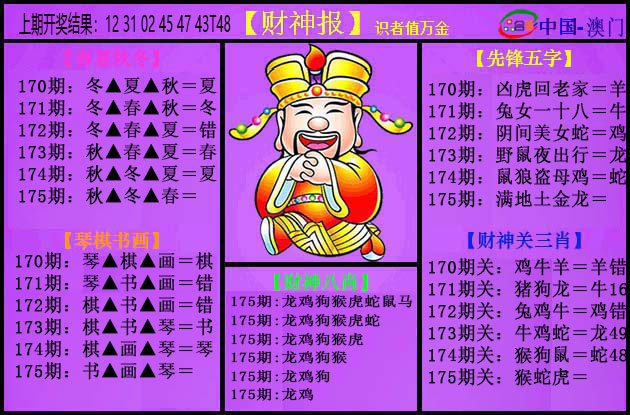 2024175期紫财神