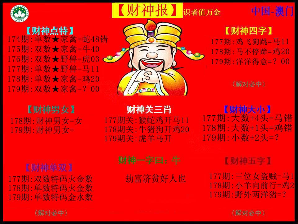 2024179期红财神