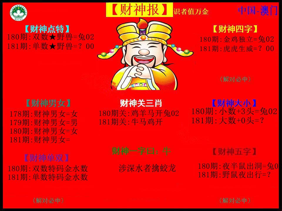 2024181期红财神