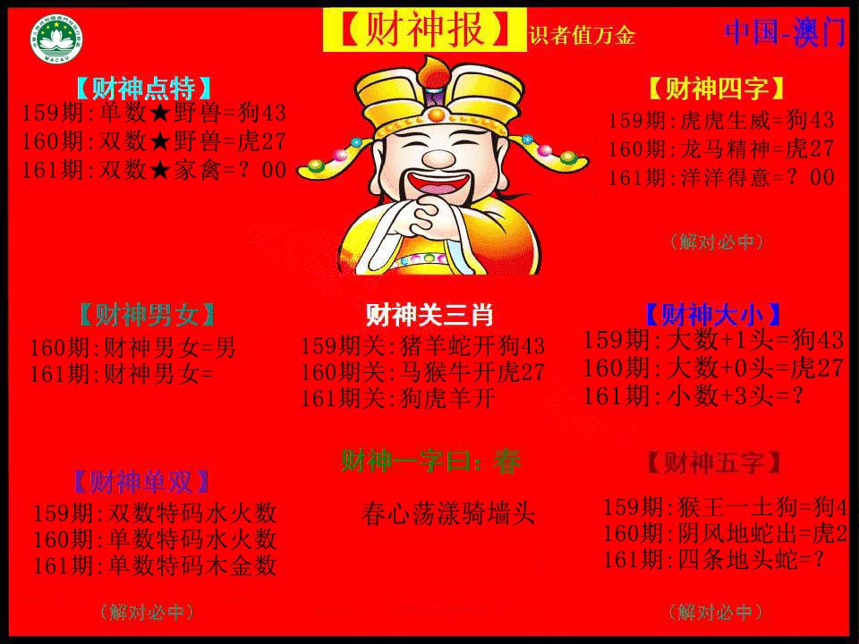 2024161期红财神