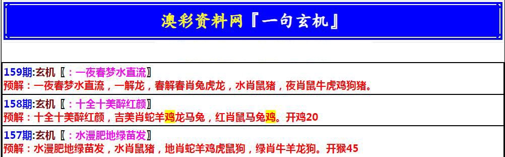 2024159期澳门一句玄机
