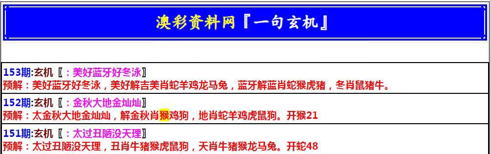 2024153期澳门一句玄机
