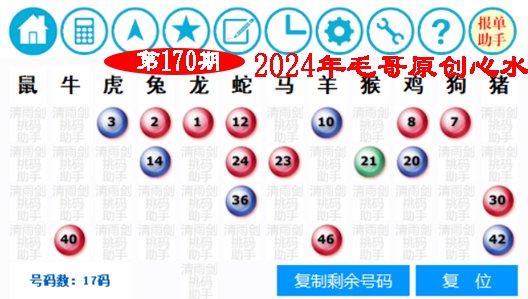 2024170期毛哥心水