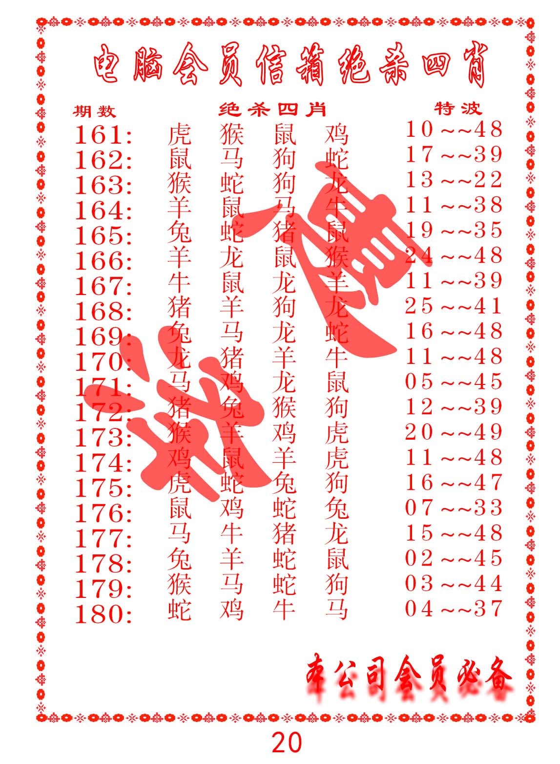 2024175期电脑会员-绝杀四肖