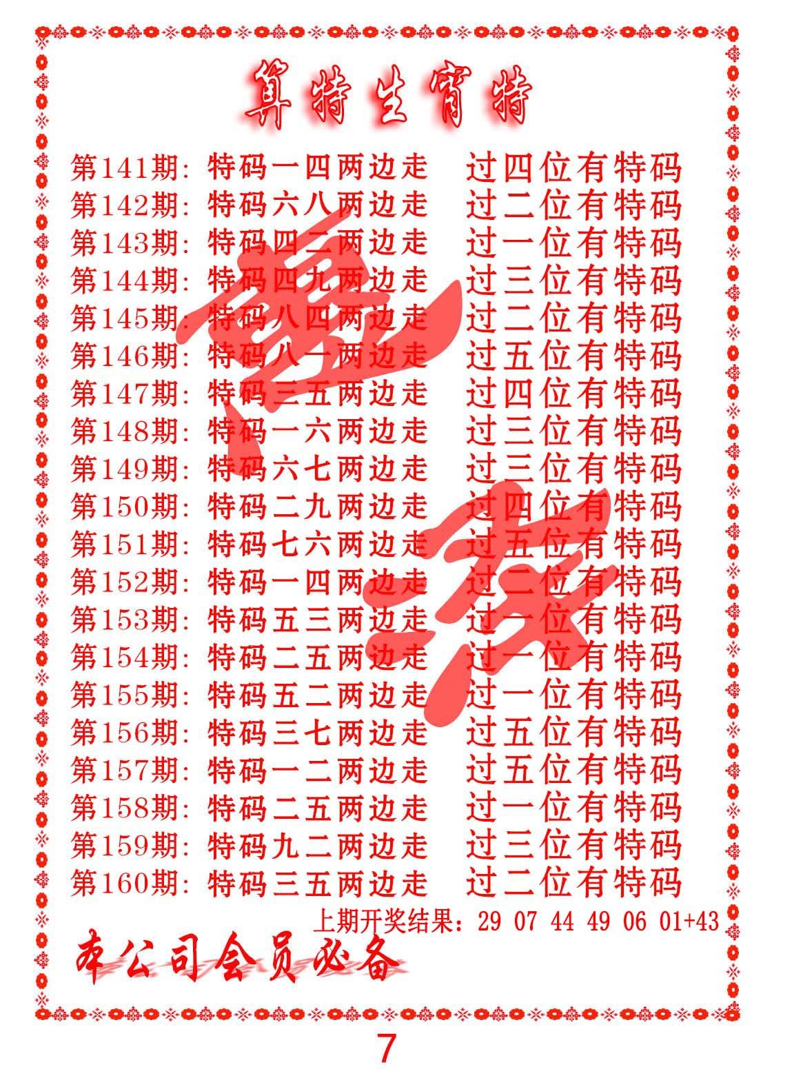 2024160期算特生肖诗