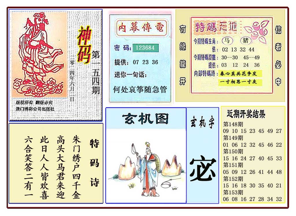 2024154期黄大仙神码