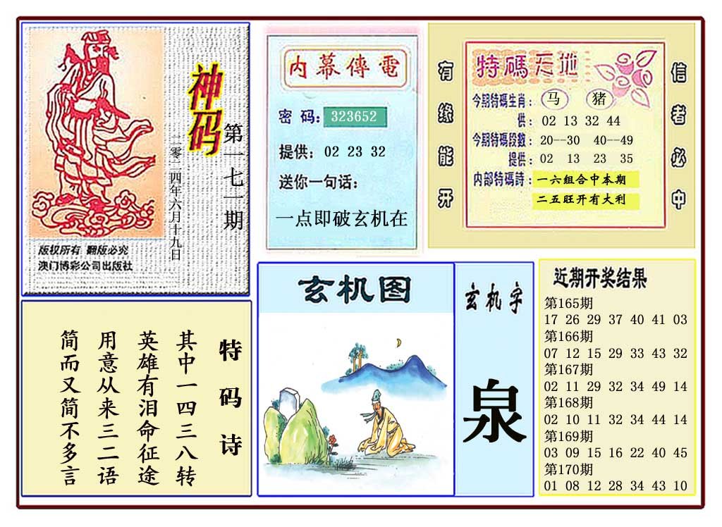 2024171期黄大仙神码