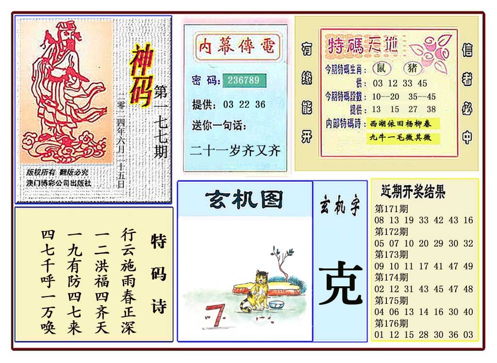 2024177期黄大仙神码