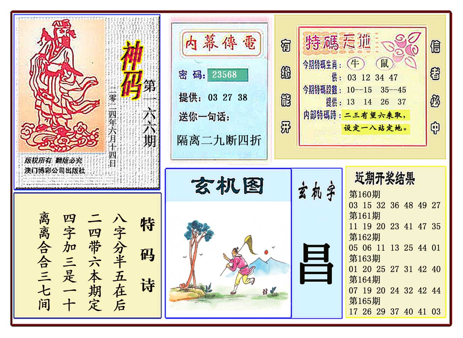 2024166期黄大仙神码