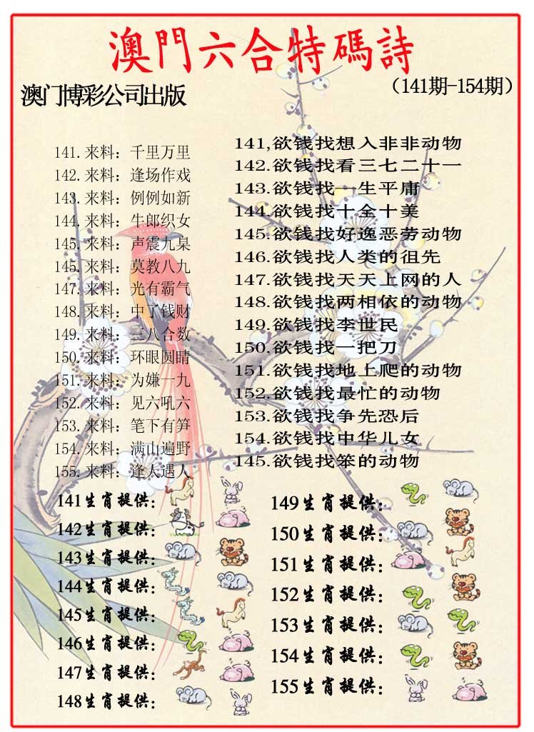 2024154期内部特码诗