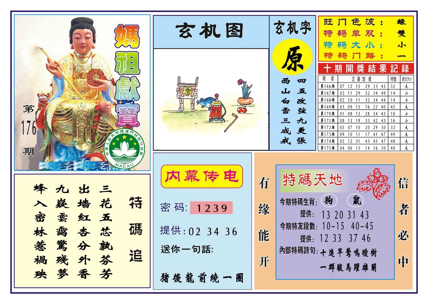 2024176期马祖献宝