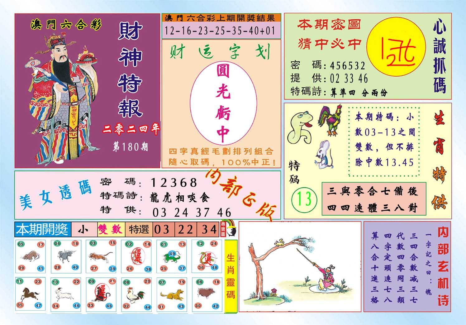 2024180期财神特报