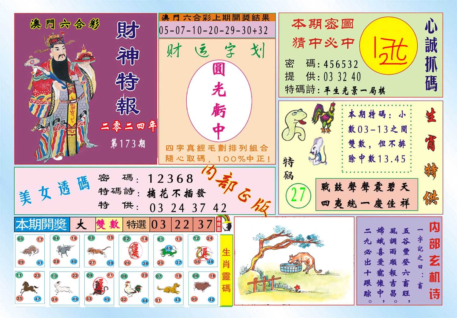2024173期财神特报