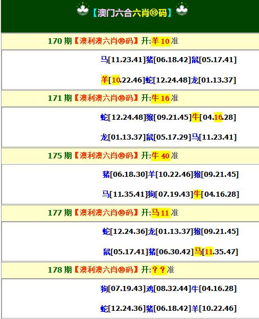 2024178期澳利澳六肖18码