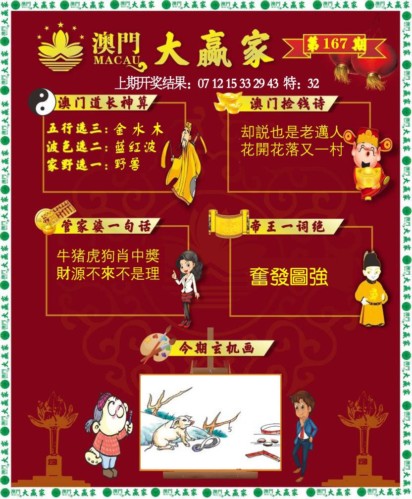 2024167期大赢家