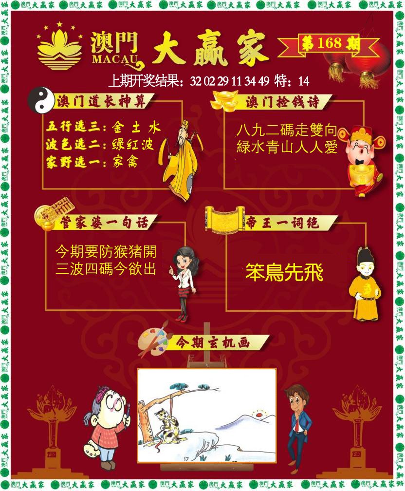 2024168期大赢家