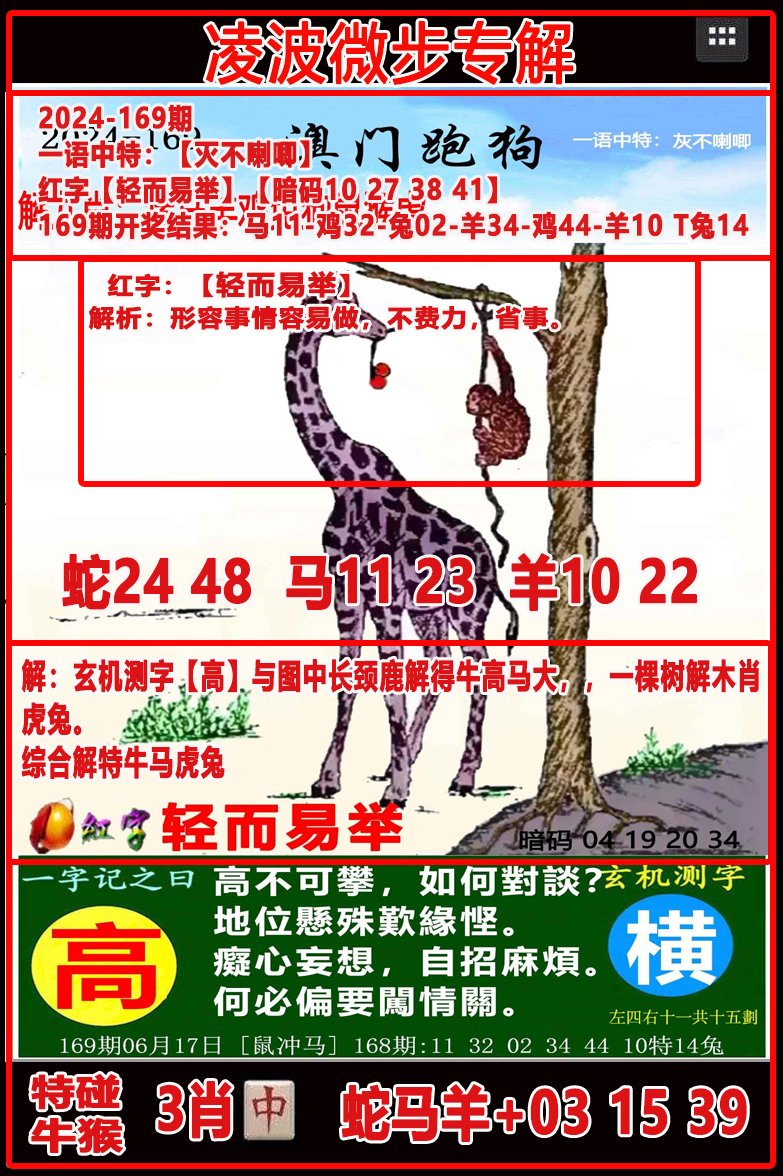 2024169期凌波微步