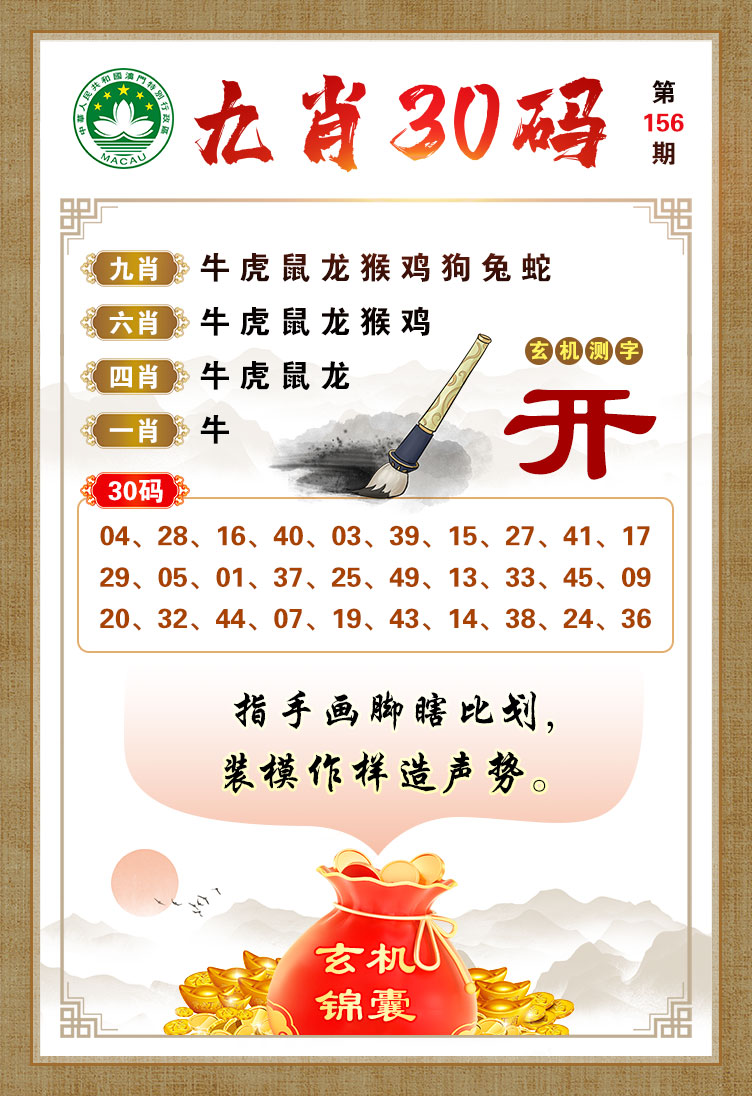 2024156期九肖30码