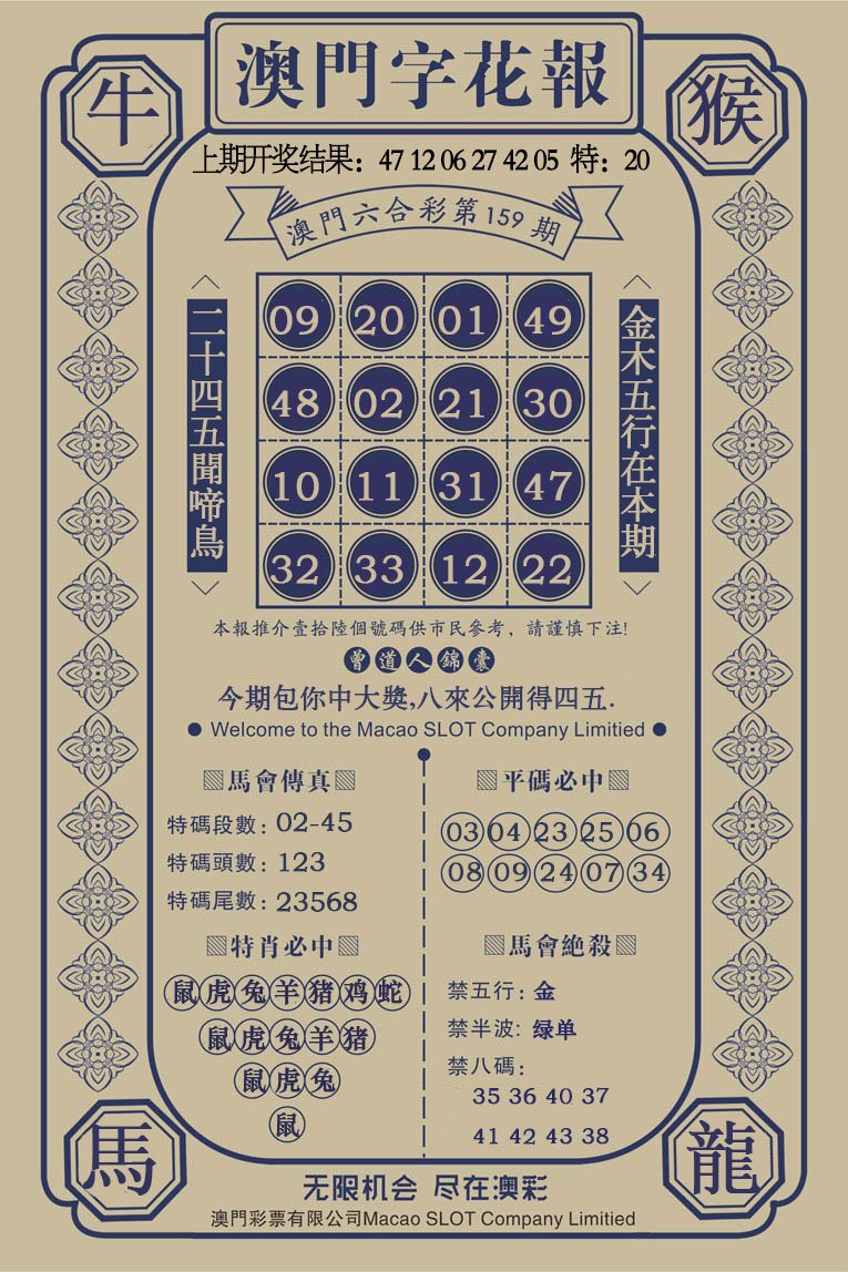 2024159期澳门字花报