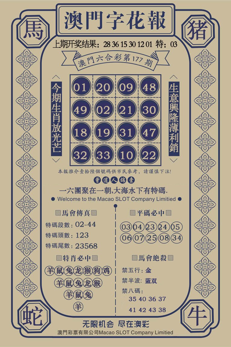 2024177期澳门字花报