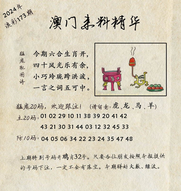 2024173期澳门来料精华