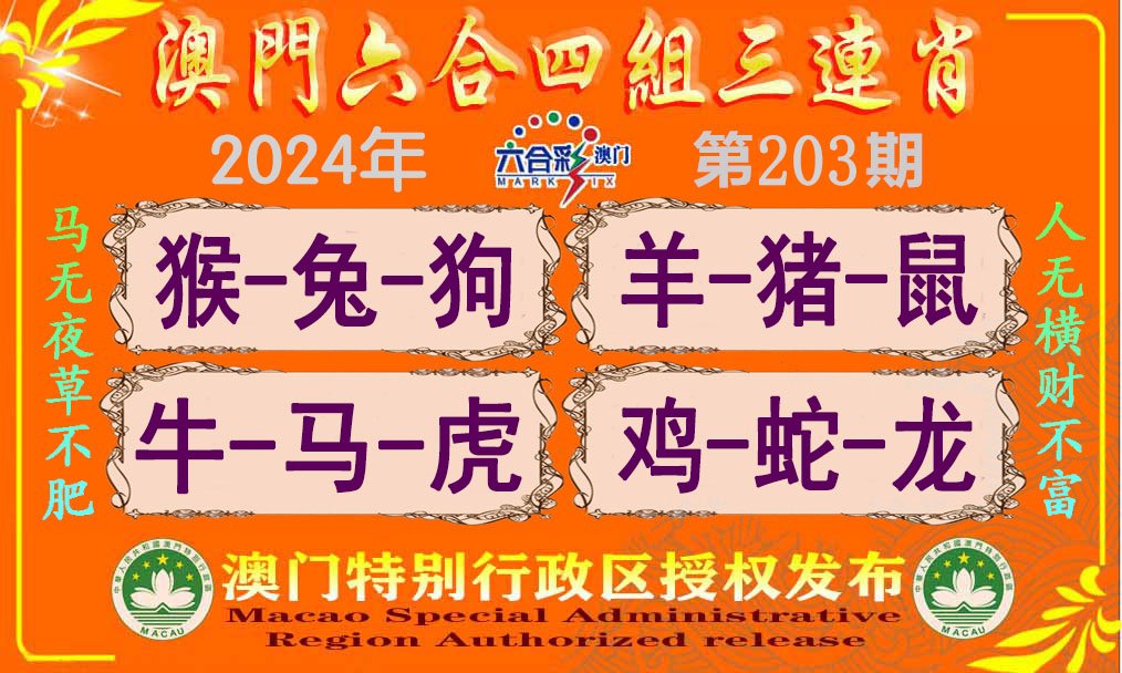 2024203期六合四组三连肖