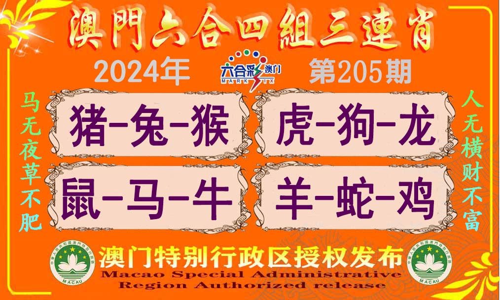 2024205期六合四组三连肖