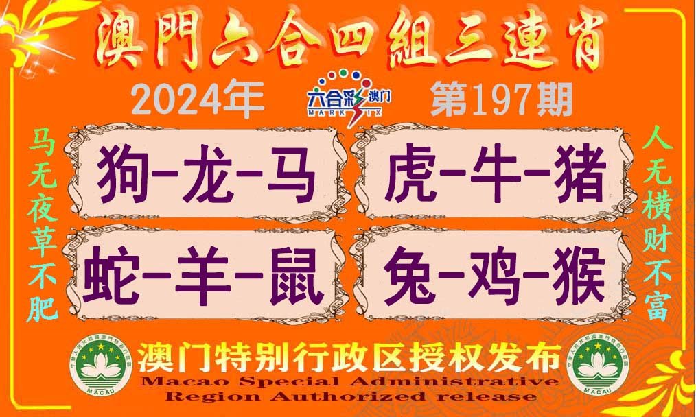 2024197期六合四组三连肖