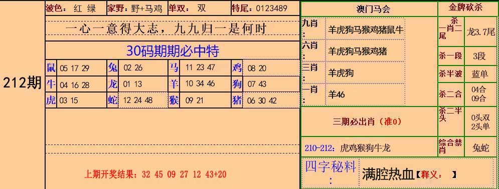 2024212期30码中特