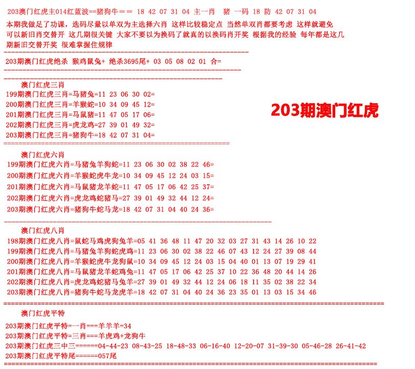 2024203期红虎图