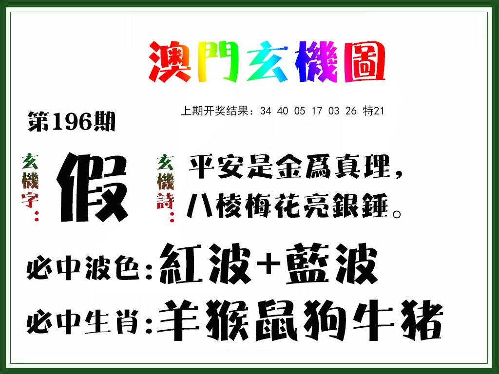 2024196期玄机图